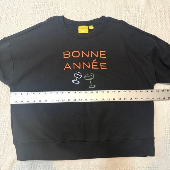 Anthropologie Maeve XL Ruth Bonne Année Varsity Crew sweatshirt SP 2752 - Picture 2 of 11